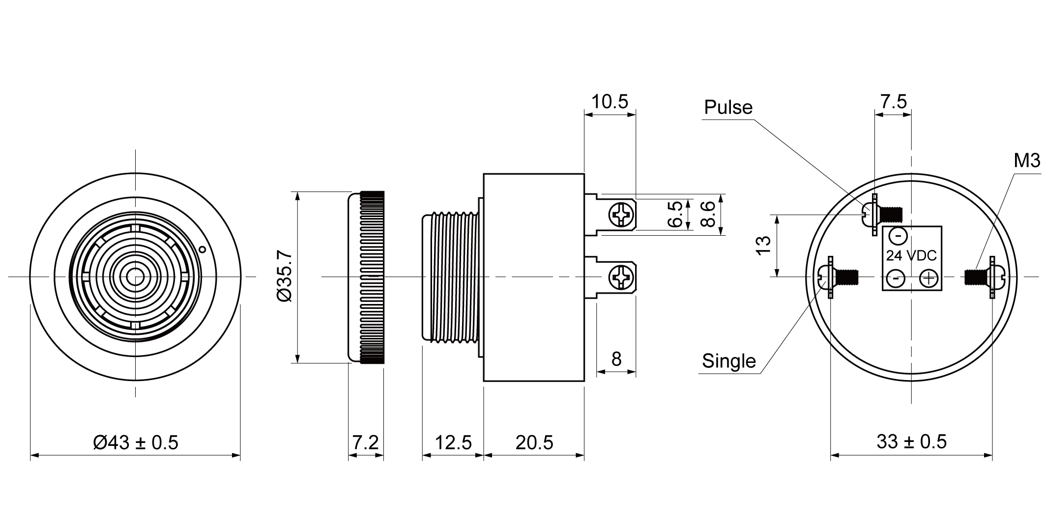 XPB4310-29SSP24E Mechanical Drawing